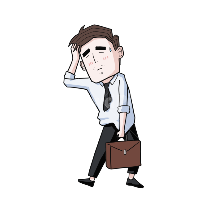 comics,만화,증상,메디컬,의학,symptoms,일러스트,png,toon,피로감,남자,직장인,누끼,remove background