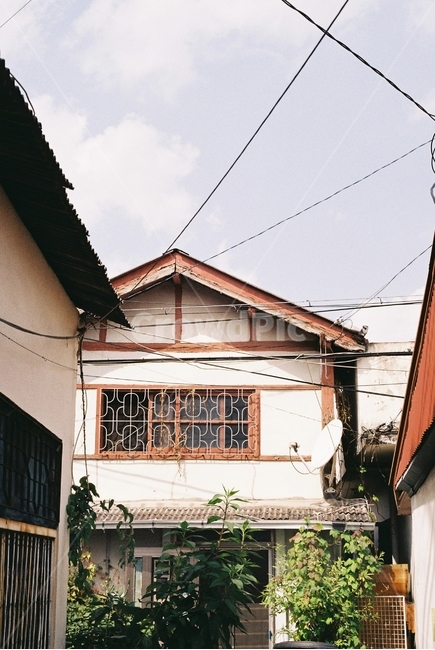 마을,주택,건물,골목,하늘,필름사진,골목길,alley