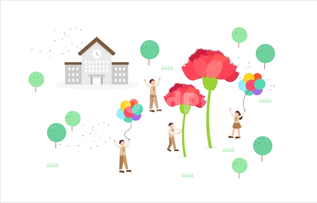 카네이션,꽃,폭죽,풍선,교복,학생,학교,스승의날,캐릭터,사람,교육,학교,공부,education,learning,study,school,그래픽,일러스트레이션,graphic,illustration