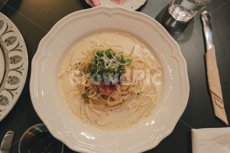 음식,스파게티,파스타,그릇,크림파스타