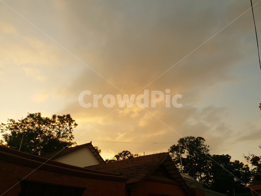 네팔,하늘,노을,노란하늘,저녁노을,sky,구름,자연,nature,cloud