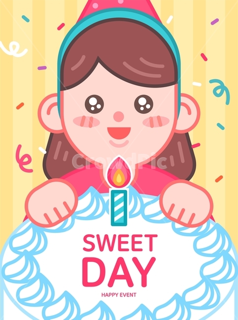 케이크,초,꼬깔모자,파티,생일,이벤트,팝업,캐릭터,데이,기념일,축하,anniversary,congratulation,celebrate,celebration,그래픽,일러스트레이션,graphic,illustration