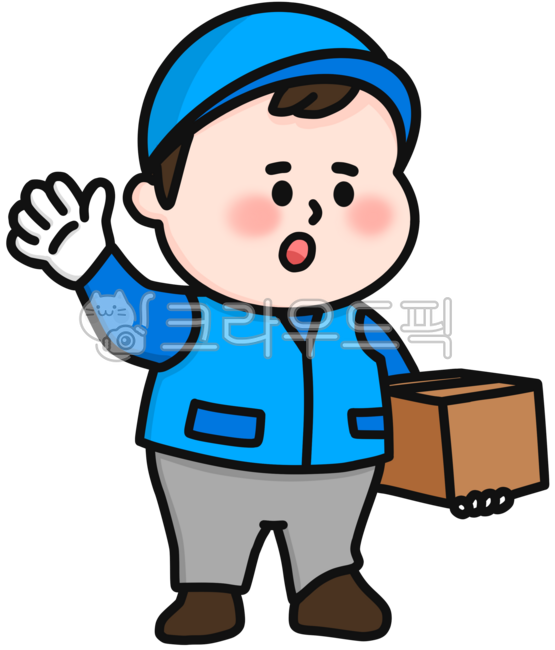 택배기사,배송기사,운송기사,선물상자,택배,배달기사,파란조끼,파란모자,파란,귀여운,아기자기한,택배기사캐릭터,선물배송,놀람