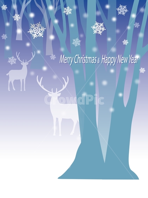 deer,Christmas,snow scene,blue tone,winter,Advertising background,greeting card,snow crystal,greetingcard,season,december,vector,graphic,xmas,snowflake,yearend poetry,winter background,tree,winter tree,eye graphics,christmas,blue,january,background,snow,m