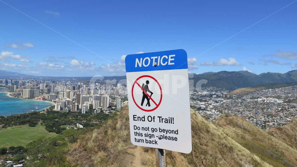 표지판,안내판,notice,위험,절벽,sign,endoftrail,하와이,hawaii,danger,risk,hazard