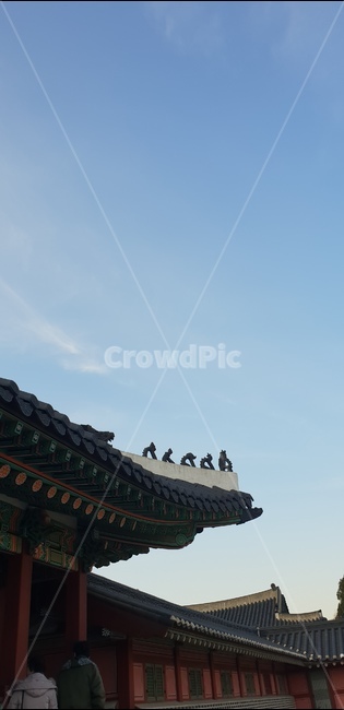 한국전통,한옥,궁궐,고궁,실루엣