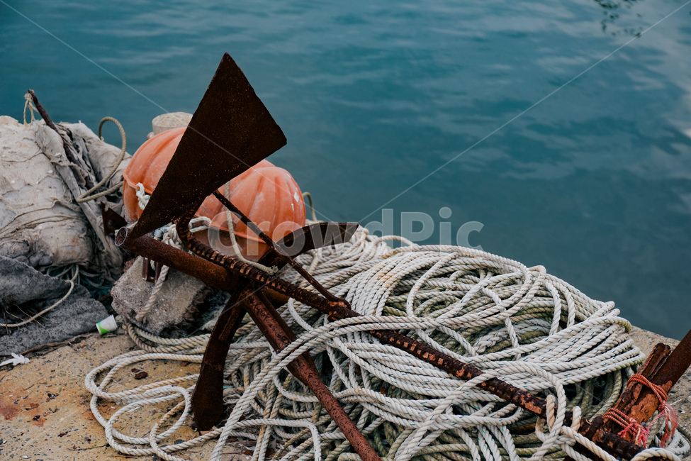 바다,풍경,닻,밧줄,sea,anchor,줄,rope,부표,buoy