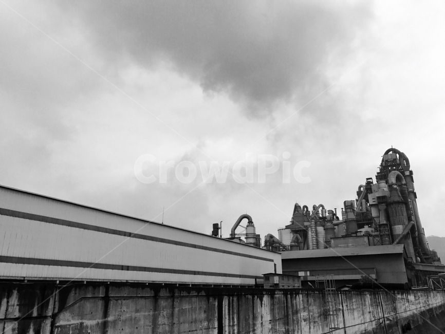 흑백,여름,공장,단양,회색,흑백,모노톤,monochrome,black and white,산업,industry,industrial,제조업,manufacturing business,manufacturing industry,건축물,건물외관,exterior,building,structure,architecture,construction