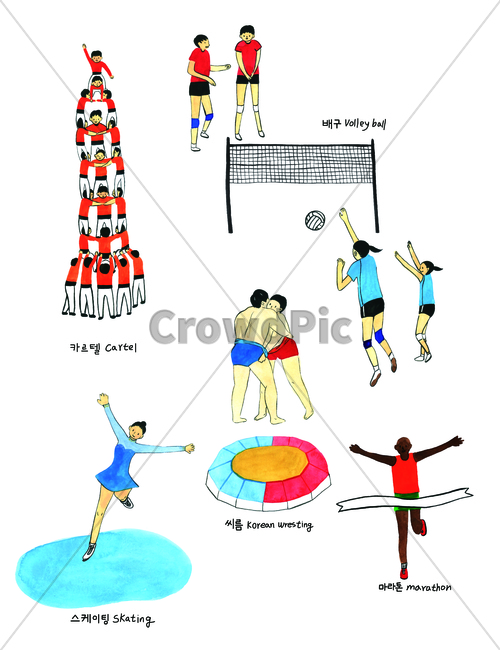 손그림,물감그림,watercolor,handdrawing,마라톤,marathon,스포츠,운동,sports,스케이팅,skating,카르텔,cartel,배구,volleyball,씨름,ssireum,koreanwrestling,wrestle,인간,human,사람,person