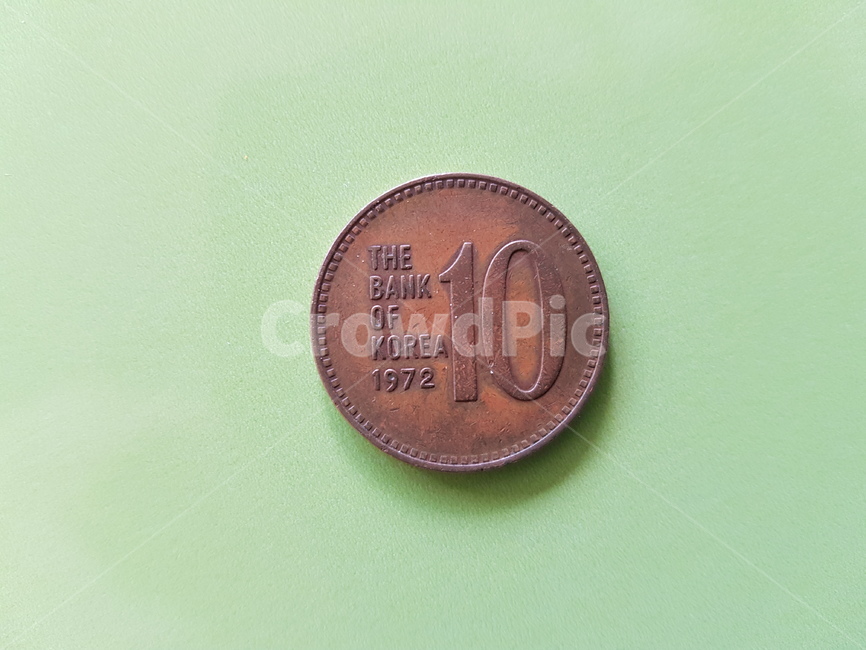 동전,1972년,십원짜리,옛날동전,구리빛,한국은행,동전뒷면