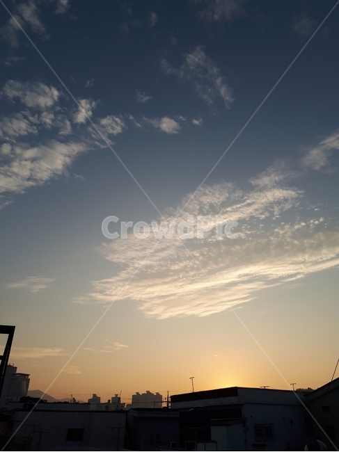 하늘,구름,노을,저녁,태양,초저녁