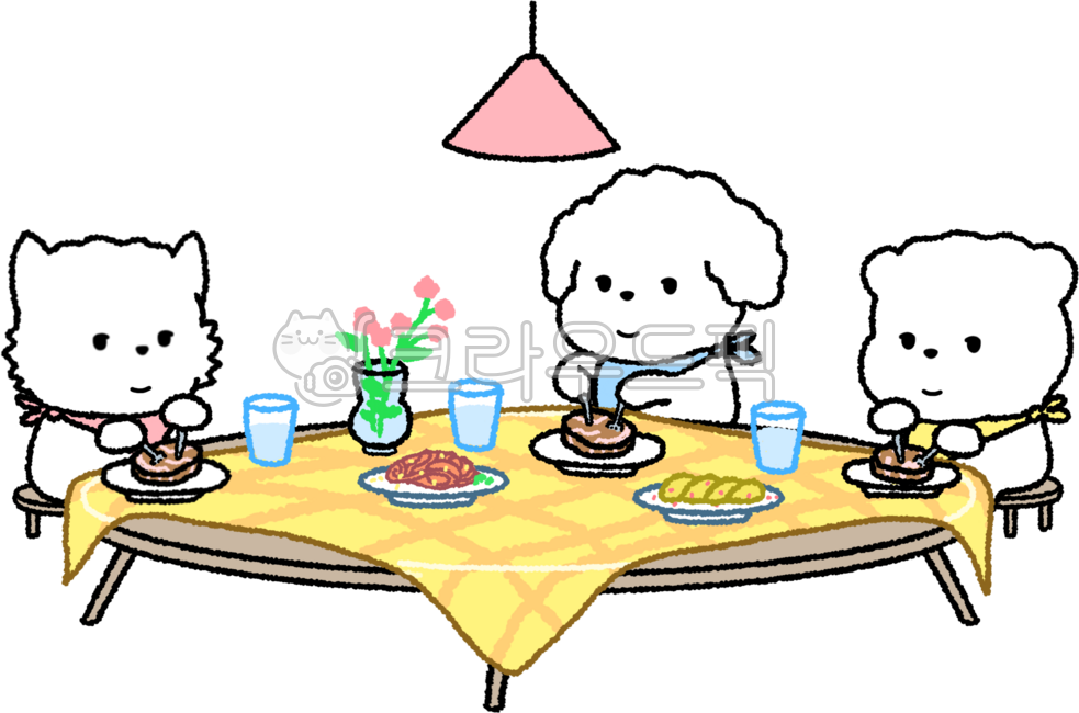 친구,담소,가족,휴식,이모티콘,구분선,강아지,캐릭터,귀여운,일상,휴일,가게,스토어,식사,레스토랑,양식,식당,밥,모임