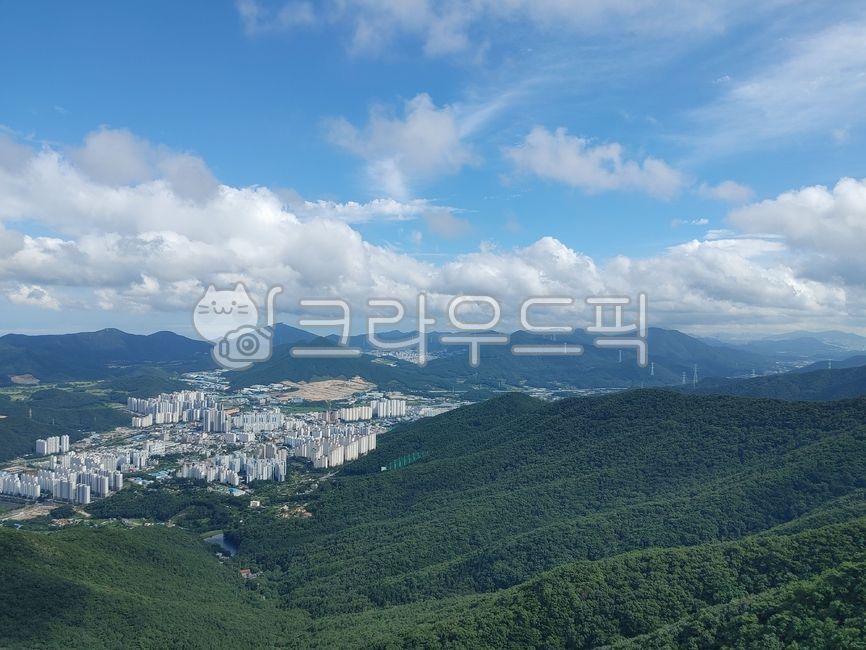 천성산,양산천성산,산,구름,하늘,경치,조망