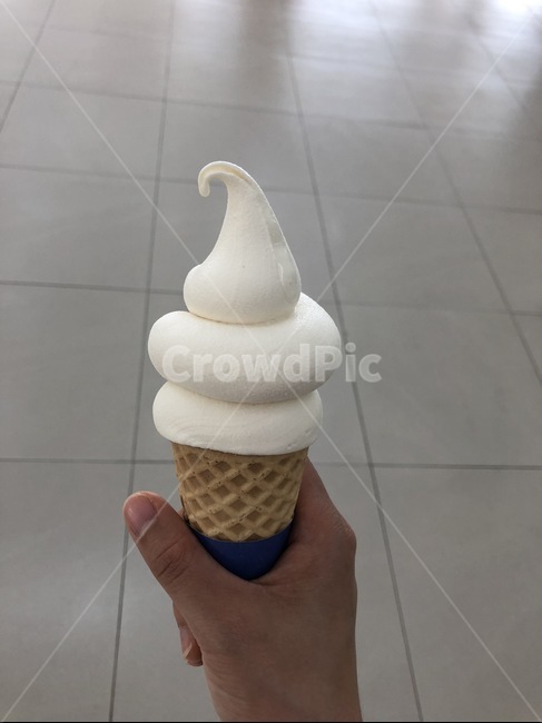 아이스크림,소프트콘,손,격자무늬,디저트