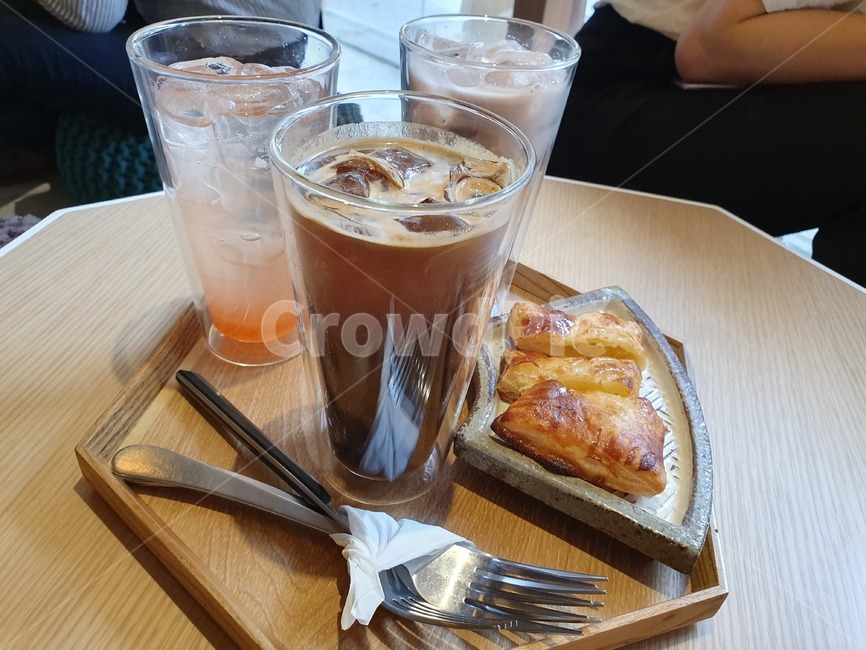 카페,음료,커피,애플파이,다과,휴식,여름