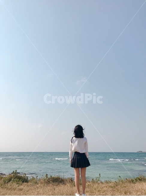 제주도,바다,하늘,여행,감성사진,풍경,인물,감성,색감,휴가,색상,색채,사람,여자,뒷모습