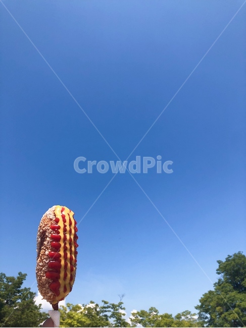 핫도그,하늘,sky,연잎핫도그,corndog