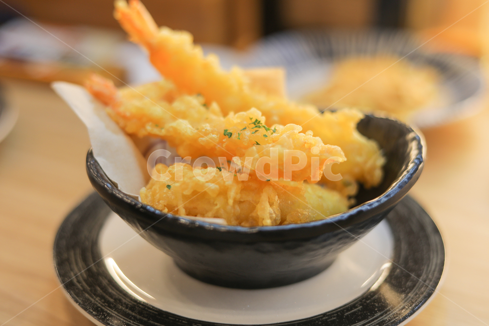 Fried whole shrimp,Shrimp dish,dessert,Raw fish restaurant dessert,Shrimp Tempura,Conveyor belt sushi dessert
