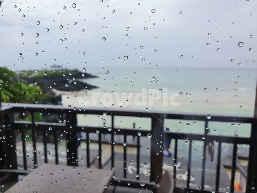 제주도,까페델문도,비,비오는날,바다