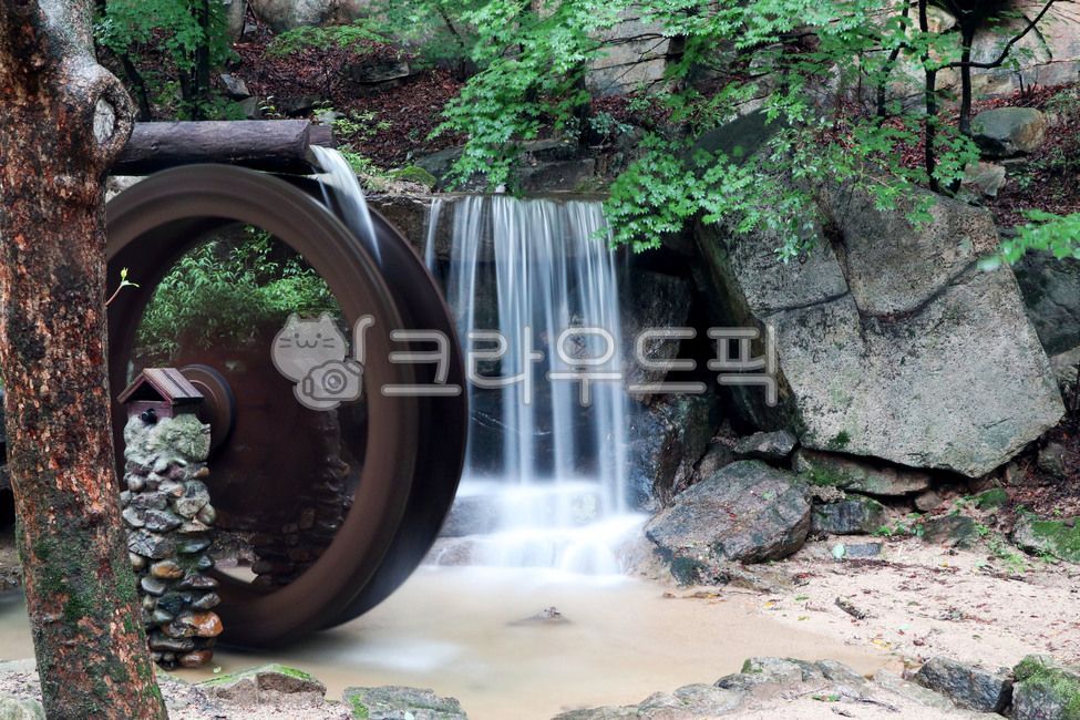 물래방아,옛날,계곡,흐르는물,방아찍기