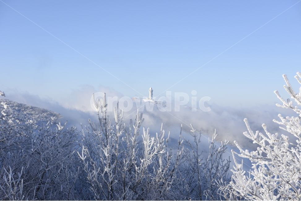 소백산,상고대,눈꽃,설경,강우관측탑,겨울,계절,winter,season,자연,풍경,nature,landscape,한국자연풍경,한국자연경관,korea nature landscape,outdoors,옥외,ice,빙