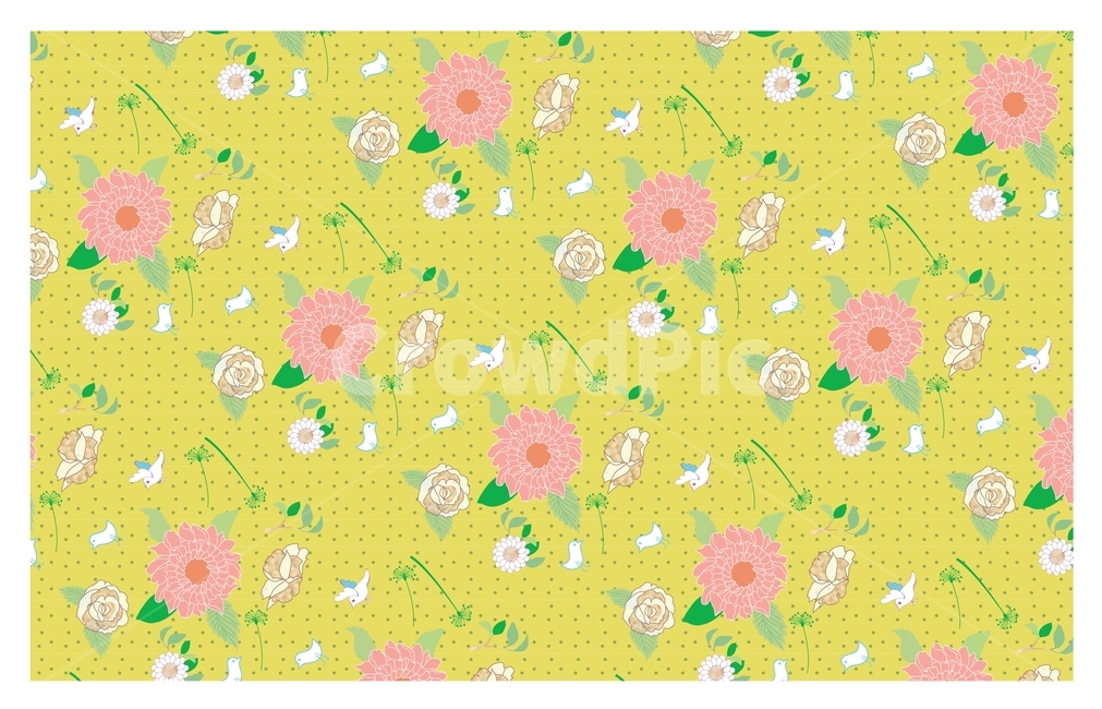 플라워,패턴,봄,여름,백그라운드,배경,yellow,rose,pink,green,장미꽃,새,나뭇잎,밝은,다채로운,따뜻한,그래픽,일러스트레이션,graphic,illustration,텍스처,질감,패턴,texture,pattern