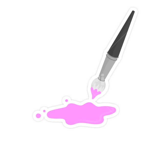 핑크,핑크색,분홍색,붓,물감,미술,색,색깔,색상,누끼,remove background