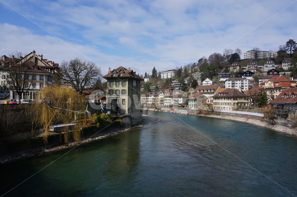 스위스,유럽,베른,강,집,다리,마을,풍경,하늘,switzerland,bern