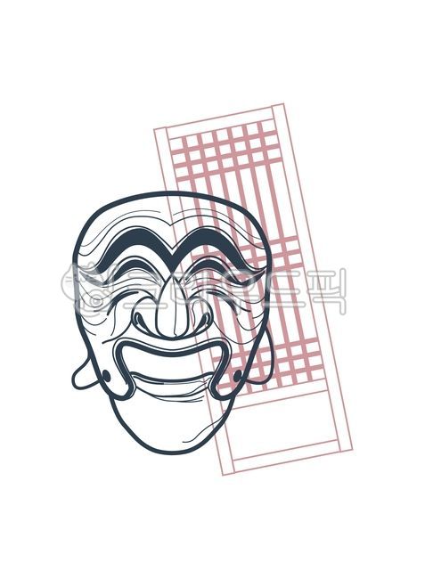 traditional play,Hahoe mask,folk games,Bongsan Talchum,Bridal mask,line drawing,window door,Korean meaning,holiday,new year