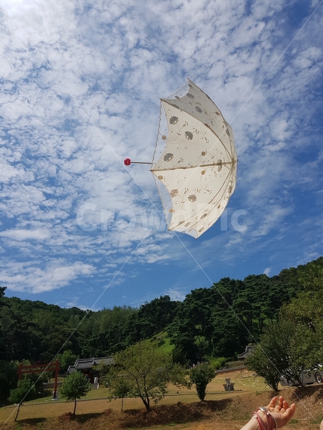 여인,하늘,가을,양산,비상,사람,인물,인간,human,person,사물,물건,오브젝트,thing,object,matter