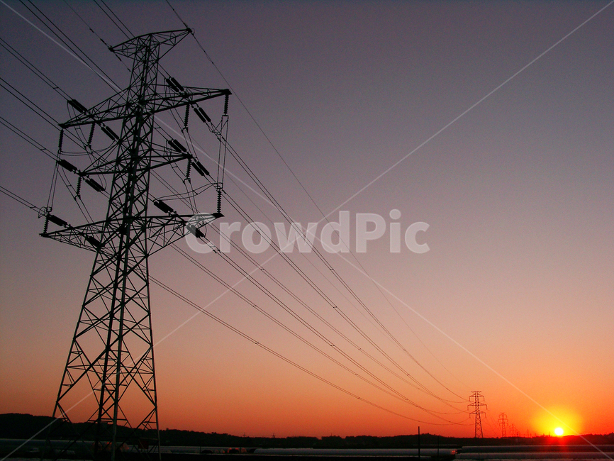 철탑,전력,전기선,태양,일몰,전기에너지,산업,industry,industrial,에너지산업,energy industry