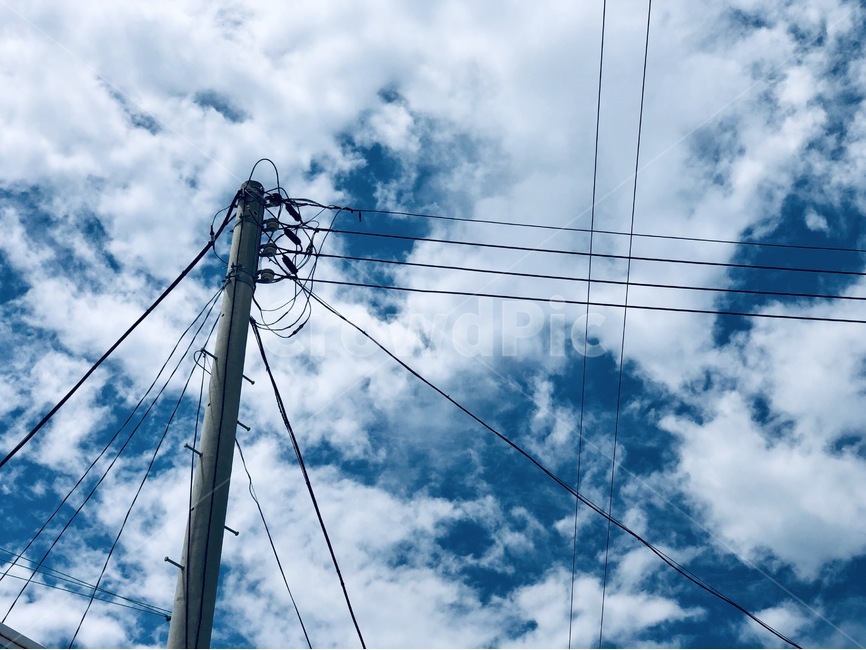 전봇대,구름,하늘,전선,전신주,utilitypole