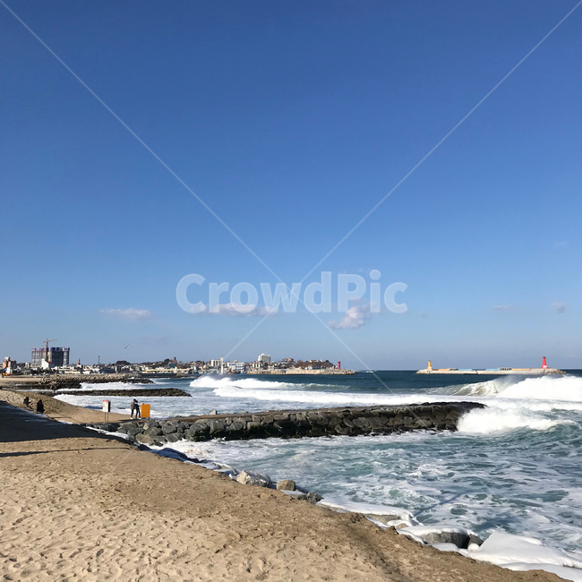 바다,파도,모래사장,등대,관광지,겨울바다,자연,경관,풍경