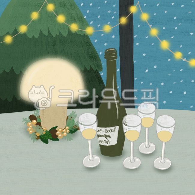 와인,와인일러스트,와인그림,연말,연말분위기,와인바,눈오는밤,연말모임,겨울,겨울밤,눈내리는,와인잔조명,분위기있는