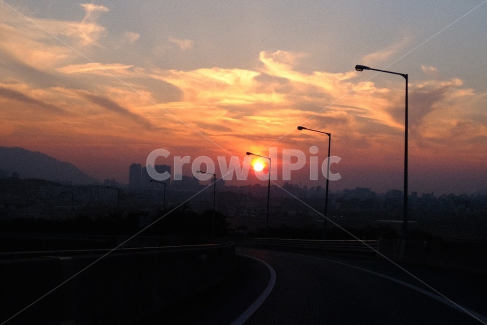 노을,태양,일몰,도로,하늘,sunset