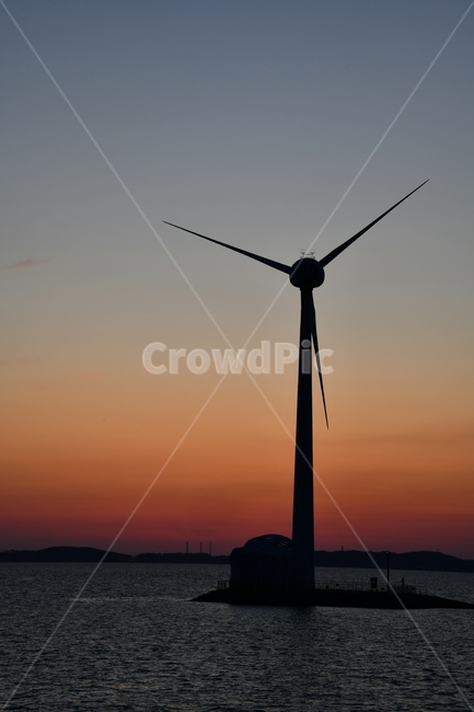 탄도항,풍력발전기,석양,노을,훙경,바다,에너지산업,energy industry,engine,엔진,motor,모터,machine,기계