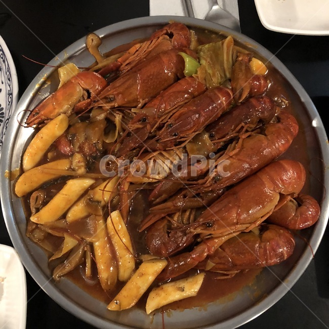 마라샹궈,음식,가재요리,떡,중국음식,빨간소스