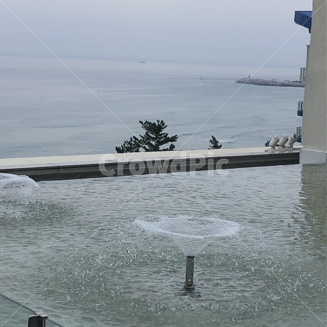 분수,작은분수,미니분수,바다,야외