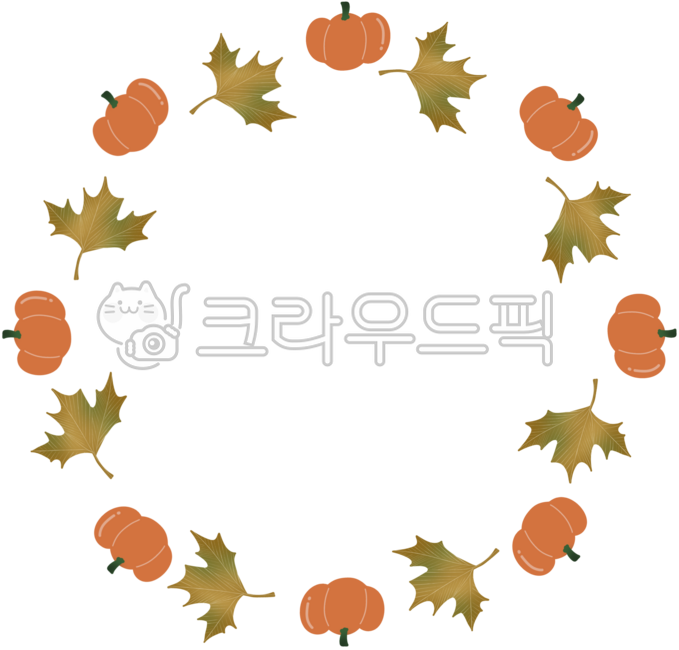 Autumn,pumpkin,maple leaves,round frame,frame decoration,hand-drawn frame,emotional illustration,cute,natural decoration,orange pumpkin,maple frame,fall decoration,border,dakku,sku,sticker decoration,postcard decoration,card frame,invita