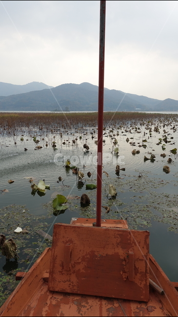 뱃머리,호수,water,물,outdoors,옥외,양평,황포돛단배,두물머리,경기도