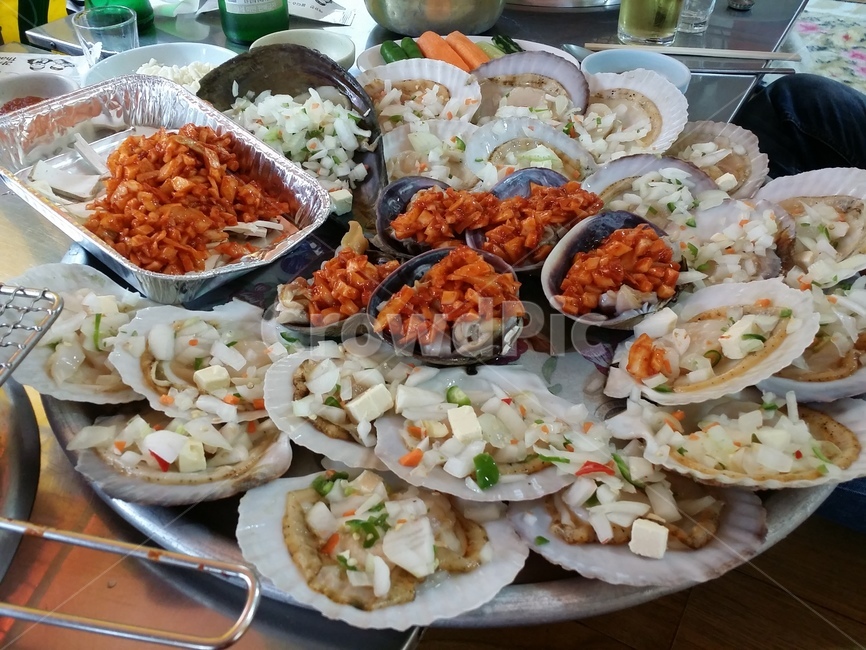 조개구이,가리비,조개꽃,키조개,가리비구이,음식,식재료,요리,food,cook,meal,dishes,food reserves,수산물,해산물,fishery products,seafood