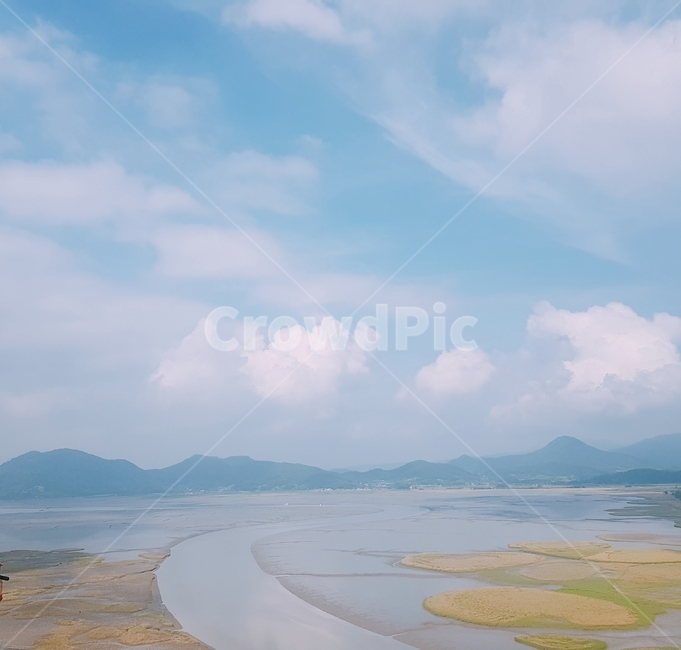 전라남도,순천,순천만,순천만습지,습지,세계5대연안습지,람사르습지,s곡류,suncheonbay,순천만생태습지,하늘,구름,파란하늘,여름,여름하늘,용산전망대,칠면초