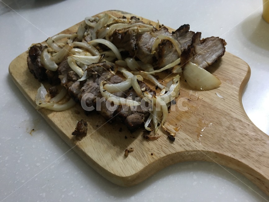 도마,음식,요리,삼겹살,기름진,고기