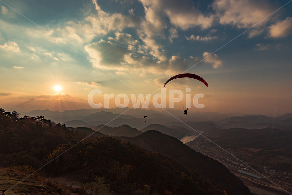 풍경,하늘,노을,석양,일몰,단양,패러글라이딩,자연,풍경,nature,landscape,사람,인물,인간,human,person,스포츠,레저,운동,sports,leisure,exercise,leisure activities,레저 활동,adventure,모험,gliding,활공
