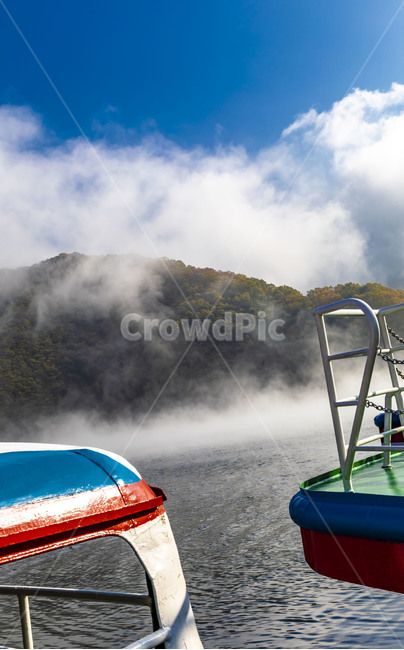 소양호,물안개,강안개,운해,하늘,구름,선박,유람선,선착장,가을,자연