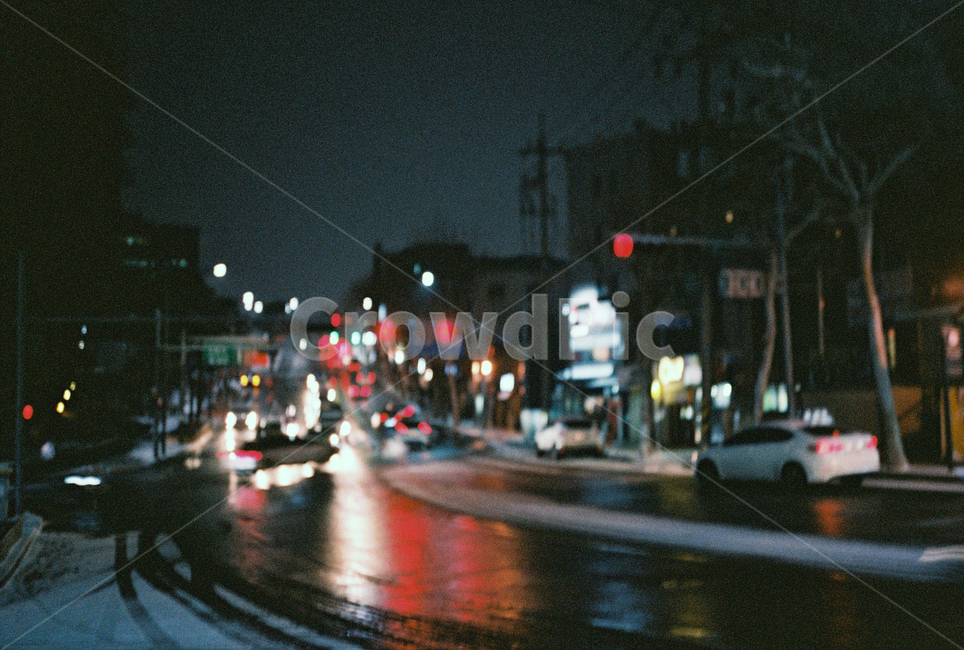 아스팔트,도로,신호등,밤거리,후암동,asphalt,겨울,winter,필름,감성,film,도시,풍경,city,landscape,road