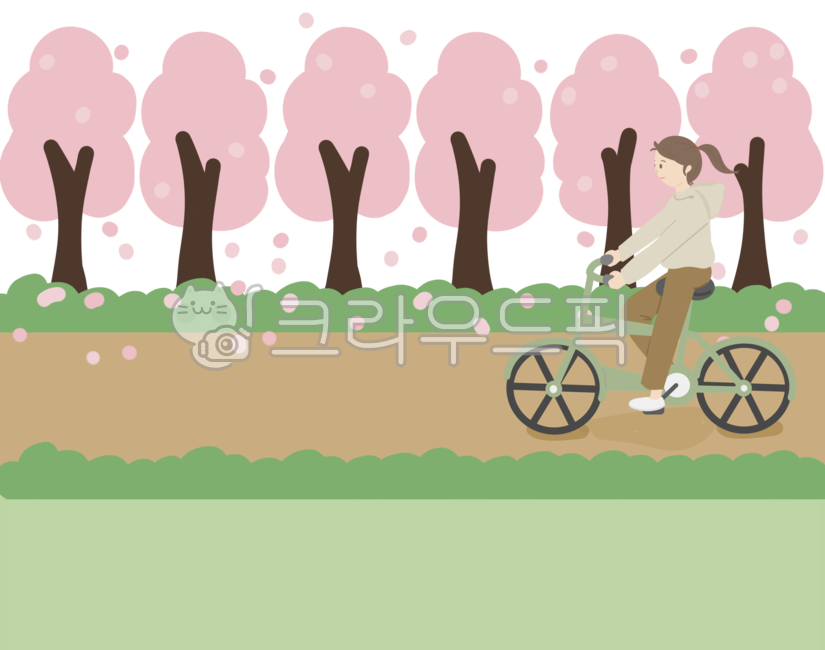 work out,park image,bicycle,green bike,Spring background,Spring background image,spring,spring image,bicycle exercise,bicycle illustration,park,riding a bike,spring illustration,Cardiovascular exercise,green bicycle,park scenery,cherry blossom tree,cherry