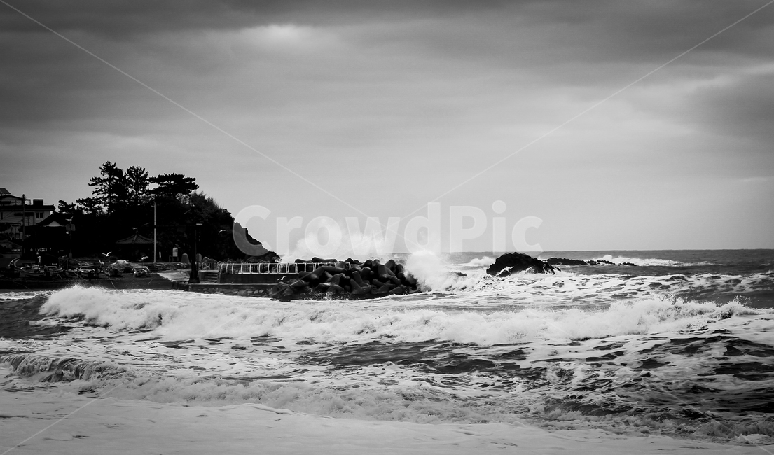바다,흑백사진,파도,방파제,몽돌해변,울산바다,태풍,강동바다,해변,바다,beach,sea,흑백,모노톤,monochrome,black and white
