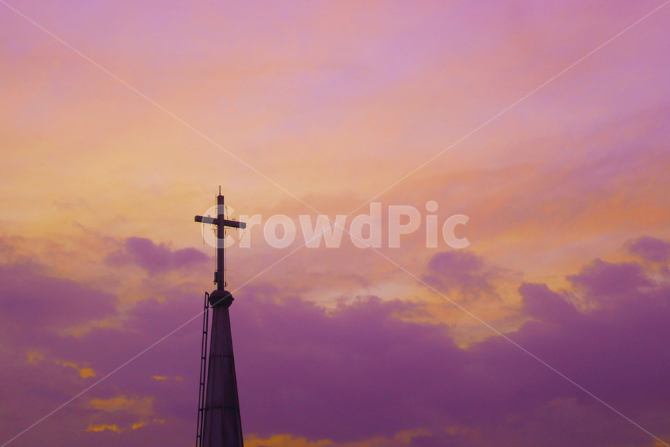 교회,성당,십자가,하늘,구름,보라,여름,sky,church,violet,purple,종교,신앙,religion,belief,faith