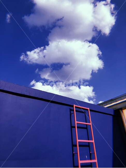 하늘,사다리,sky,파란색,분홍색,키치,건축물,건물외관,exterior,building,structure,architecture,construction